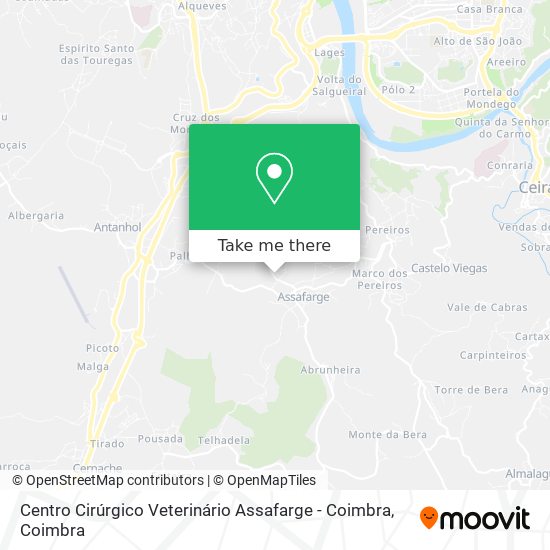 Centro Cirúrgico Veterinário Assafarge - Coimbra mapa