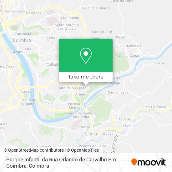 Parque Infantil da Rua Orlando de Carvalho Em Coimbra mapa