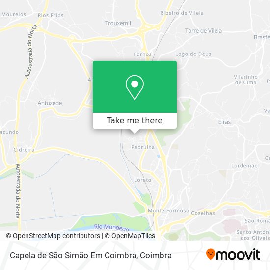 Capela de São Simão Em Coimbra mapa