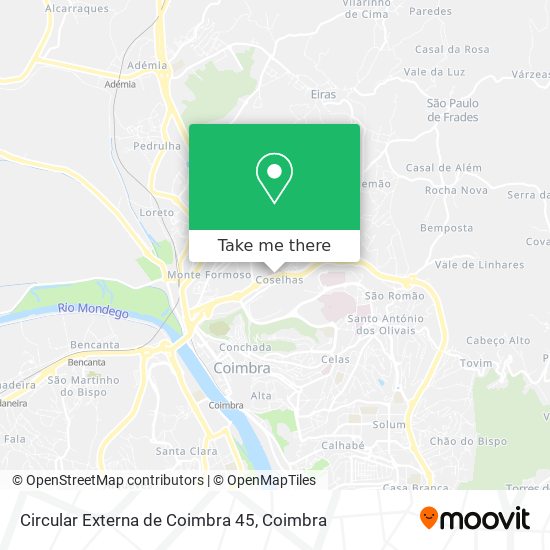 Circular Externa de Coimbra 45 map