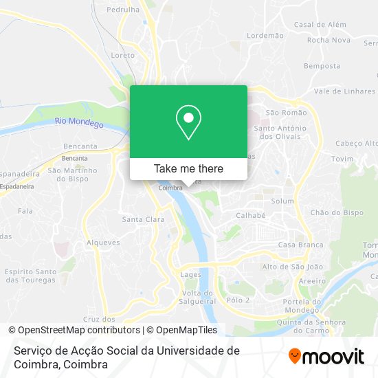 Serviço de Acção Social da Universidade de Coimbra map