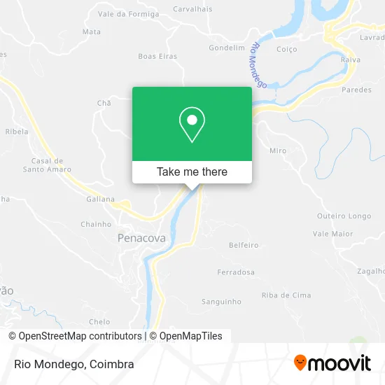 Rio Mondego map