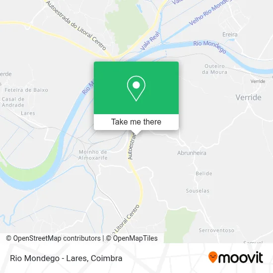 Rio Mondego - Lares map