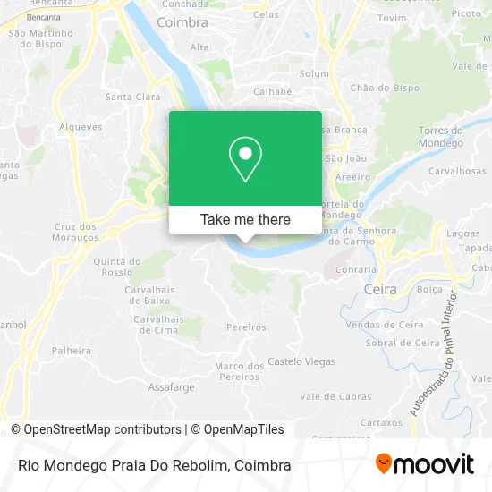 Rio Mondego Praia Do Rebolim map