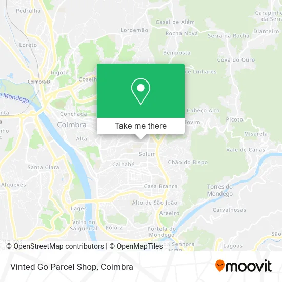 Vinted Go Parcel Shop map