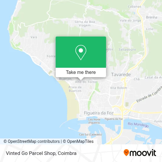 Vinted Go Parcel Shop map