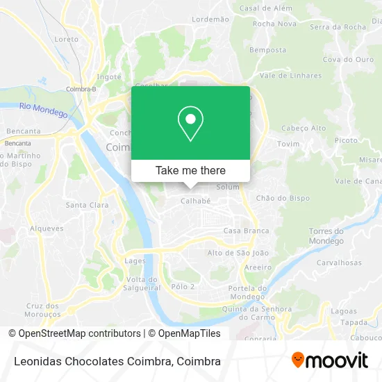 Leonidas Chocolates Coimbra map