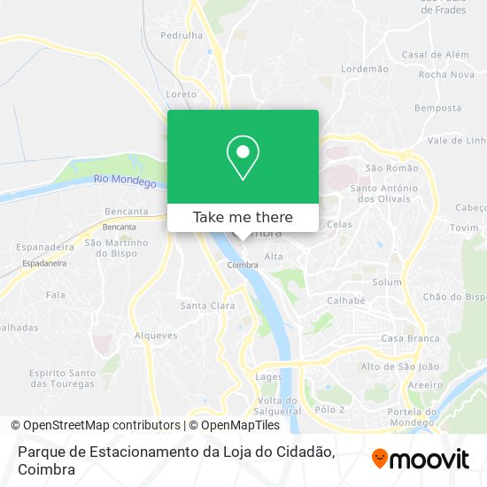 Parque de Estacionamento da Loja do Cidadão mapa