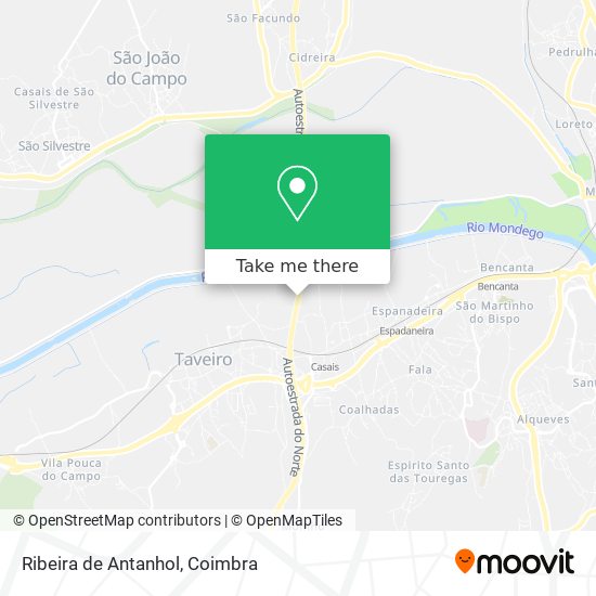 Ribeira de Antanhol mapa