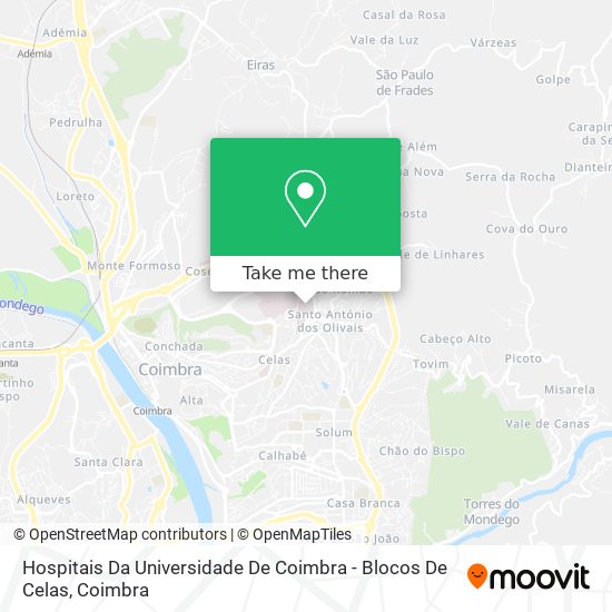 Hospitais Da Universidade De Coimbra - Blocos De Celas map