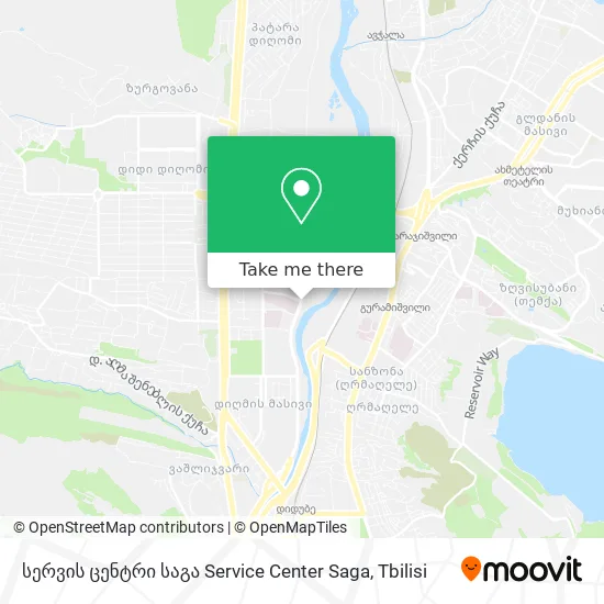სერვის ცენტრი საგა   Service Center  Saga map