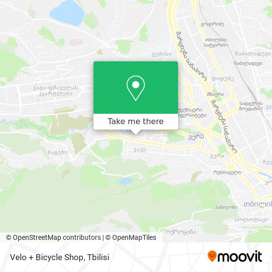 Velo + Bicycle Shop map