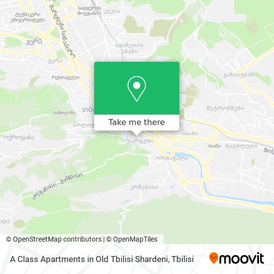 A Class Apartments in Old Tbilisi Shardeni map