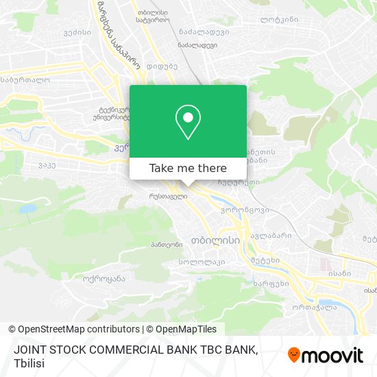 JOINT STOCK COMMERCIAL BANK TBC BANK map