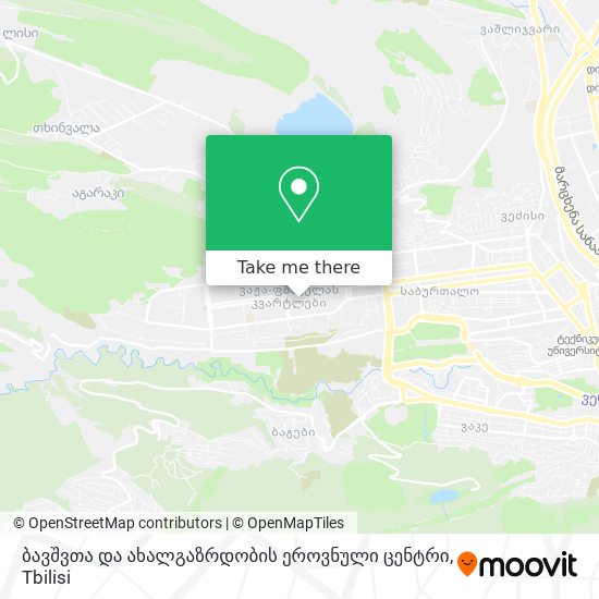 ბავშვთა და ახალგაზრდობის ეროვნული ცენტრი map