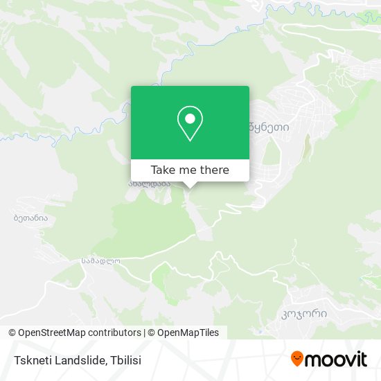Карта Tskneti Landslide