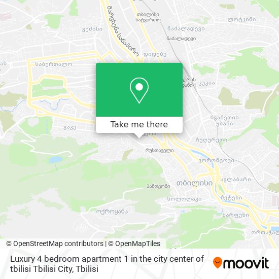 Карта Luxury 4 bedroom apartment 1 in the city center of tbilisi Tbilisi City