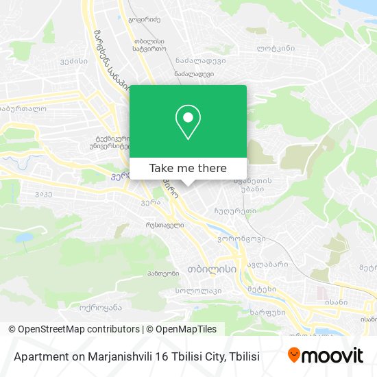 Apartment on Marjanishvili 16 Tbilisi City map