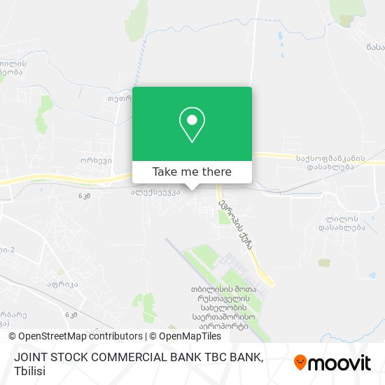 JOINT STOCK COMMERCIAL BANK TBC BANK map