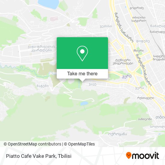Карта Piatto Cafe Vake Park