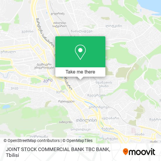 JOINT STOCK COMMERCIAL BANK TBC BANK map