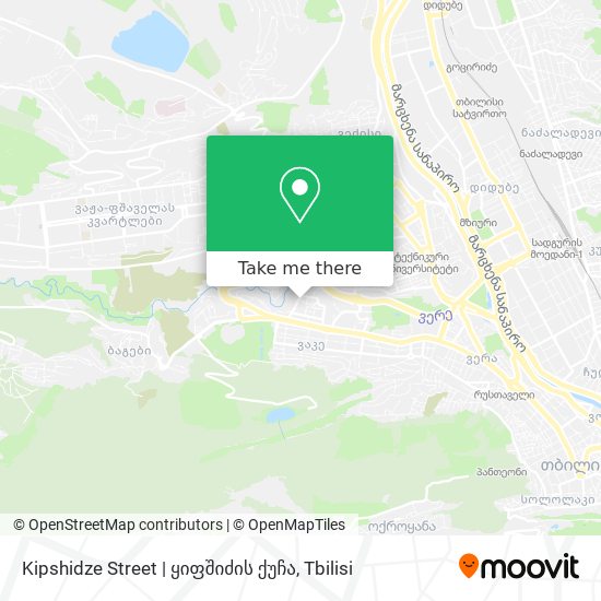 Карта Kipshidze Street | ყიფშიძის ქუჩა