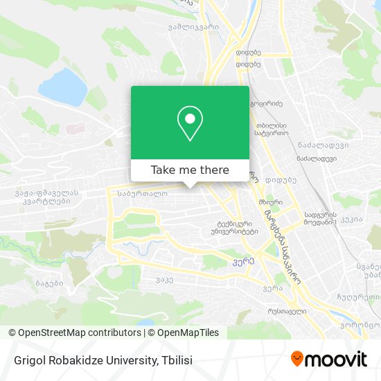 Карта Grigol Robakidze University
