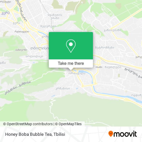 Карта Honey Boba Bubble Tea