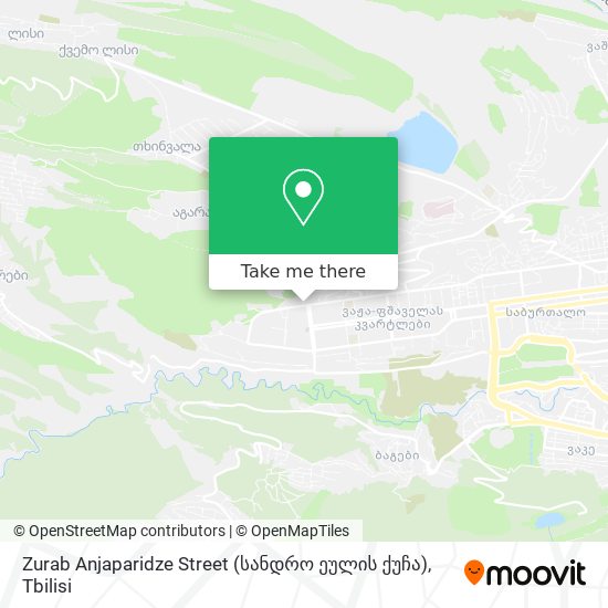 Zurab Anjaparidze Street (სანდრო ეულის ქუჩა) map