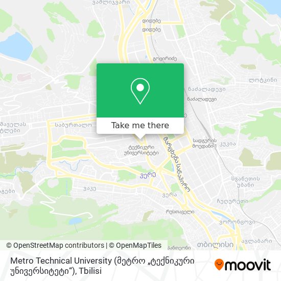 Карта Metro Technical University (მეტრო „ტექნიკური უნივერსიტეტი“)