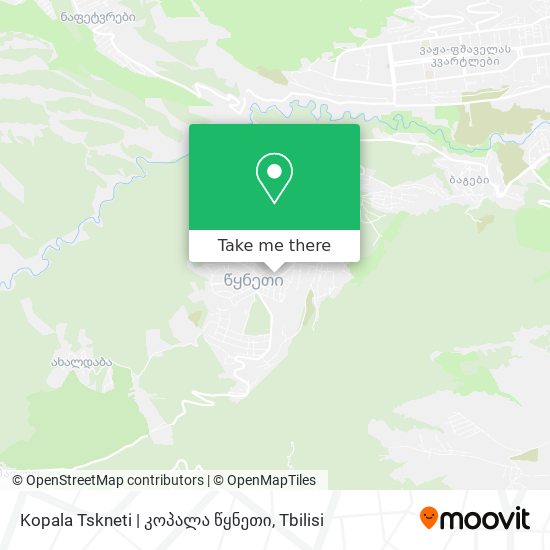 Карта Kopala Tskneti | კოპალა წყნეთი