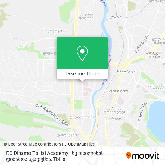 Карта F.C Dinamo Tbilisi Academy | სკ თბილისის დინამოს აკადემია