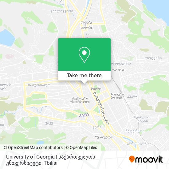 Карта University of Georgia | საქართველოს უნივერსიტეტი