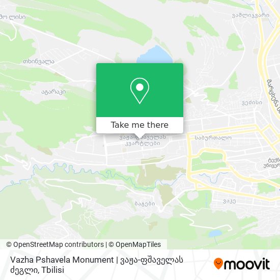 Vazha Pshavela Monument | ვაჟა-ფშაველას ძეგლი map