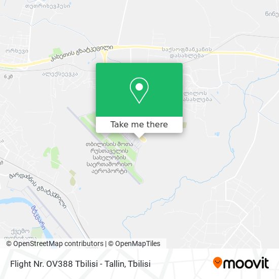 Flight Nr. OV388 Tbilisi - Tallin map