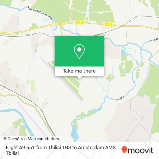 Flight A9 651 from Tbilisi TBS to Amsterdam AMS map