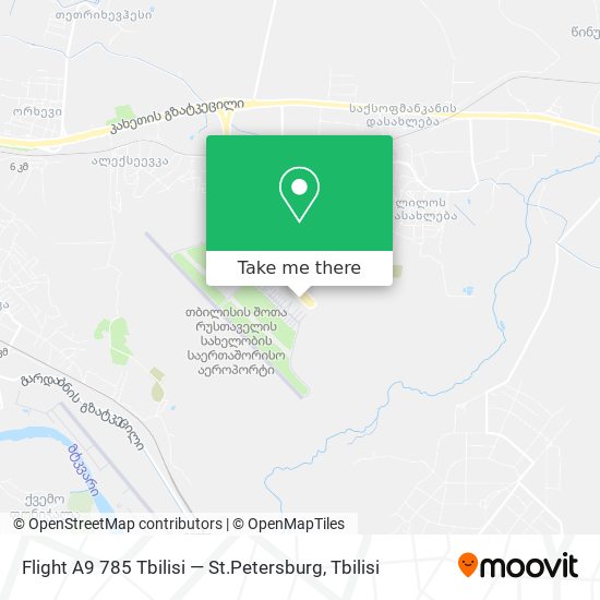 Flight A9 785 Tbilisi — St.Petersburg map