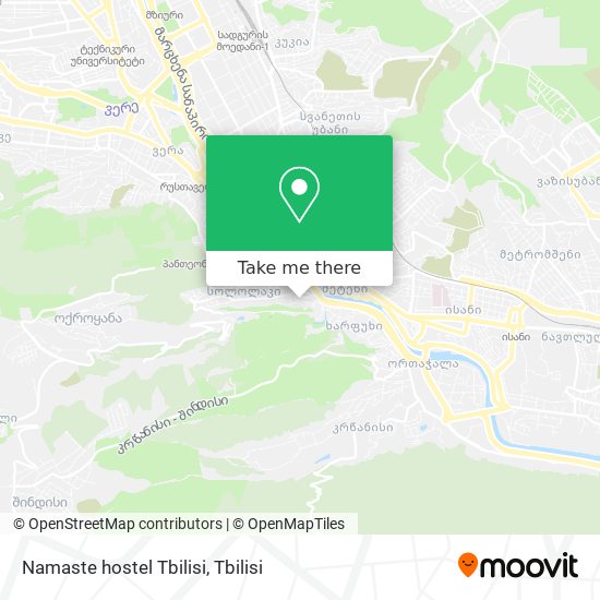 Namaste hostel Tbilisi map