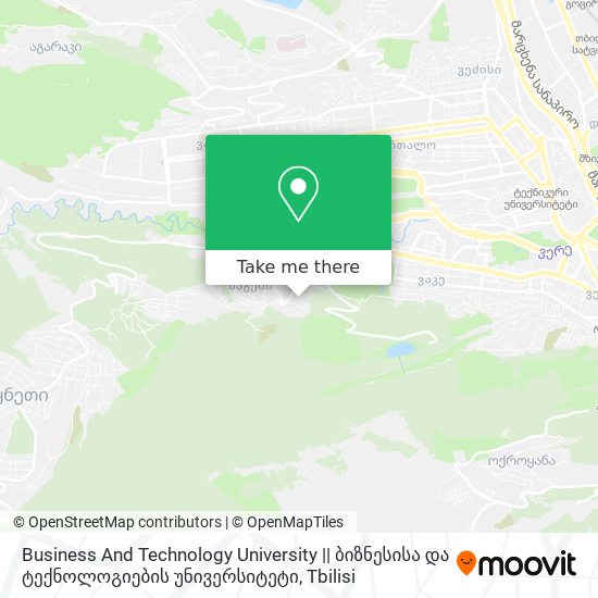 Карта Business And Technology University || ბიზნესისა და ტექნოლოგიების უნივერსიტეტი