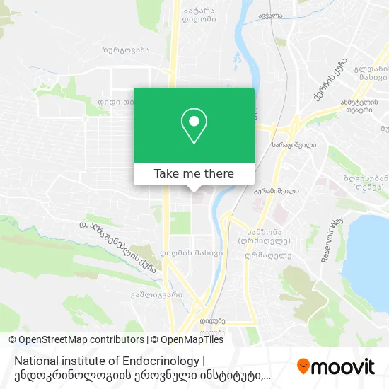 National institute of Endocrinology | ენდოკრინოლოგიის ეროვნული ინსტიტუტი map
