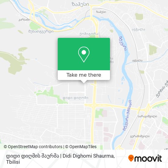 Карта დიდი დიღმის შაურმა | Didi Dighomi Shaurma