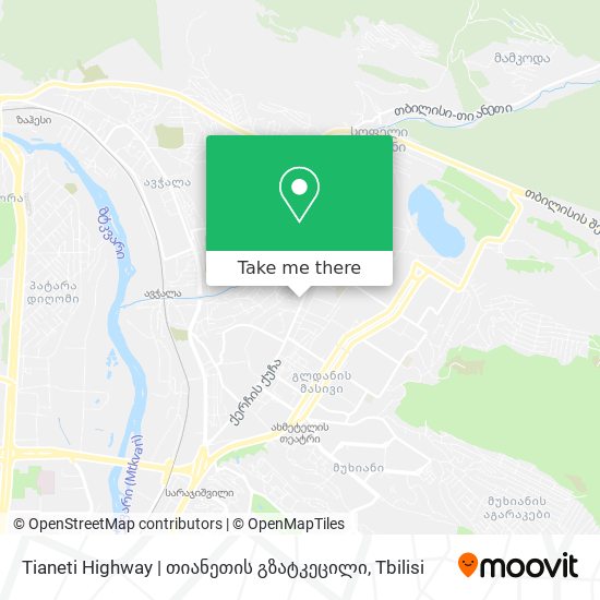 Карта Tianeti Highway | თიანეთის გზატკეცილი