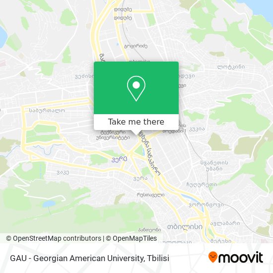 Карта GAU - Georgian American University