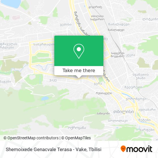Карта Shemoixede Genacvale Terasa - Vake