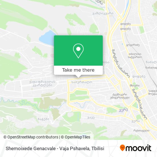 Карта Shemoixede Genacvale - Vaja Pshavela