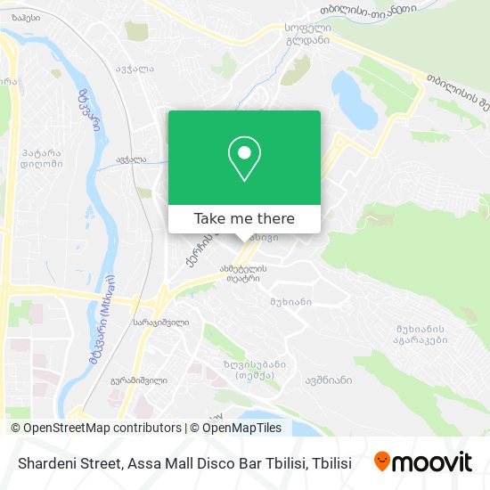 Shardeni Street, Assa Mall Disco Bar Tbilisi map