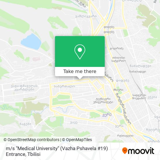 Карта m / s "Medical University" (Vazha Pshavela #19) Entrance
