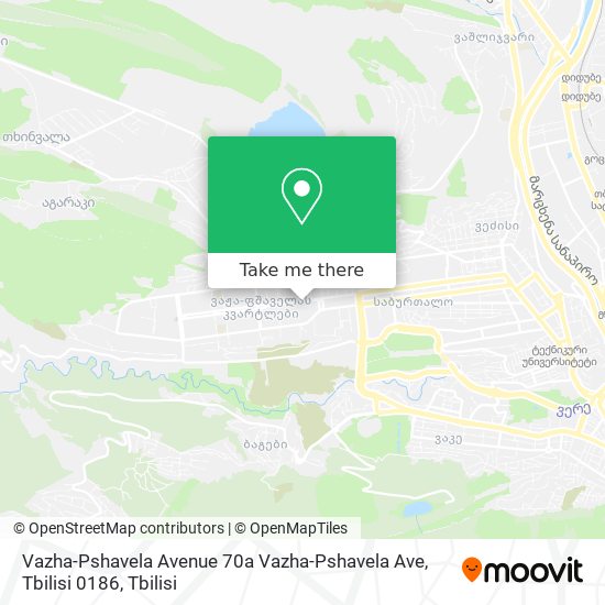 Карта Vazha-Pshavela Avenue 70a Vazha-Pshavela Ave, Tbilisi 0186