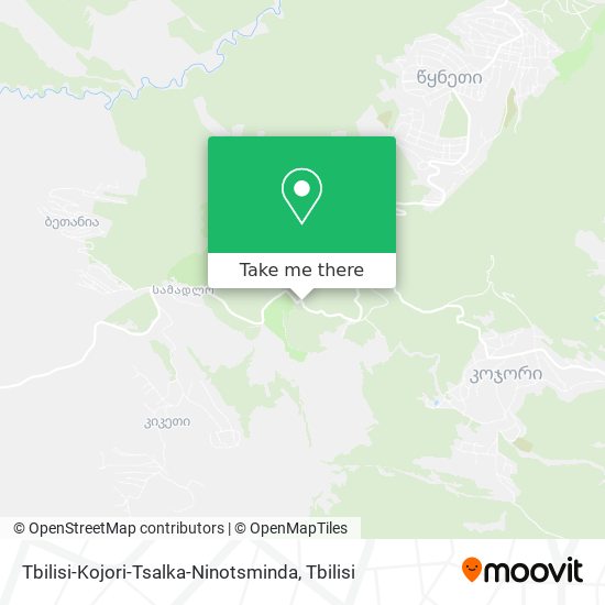 Tbilisi-Kojori-Tsalka-Ninotsminda map