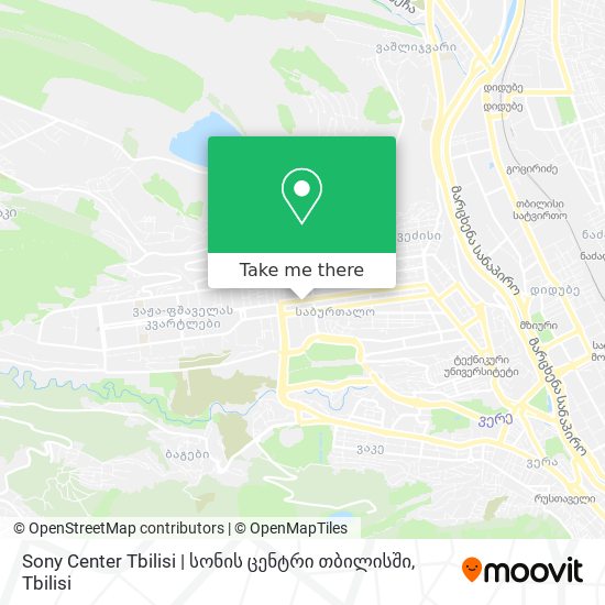 Карта Sony Center Tbilisi | სონის ცენტრი თბილისში